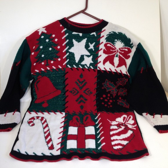 Vintage JJ Browne Christmas Holiday Sweater Not so Ugly Size Large NICE USA Made - Picture 3 of 11